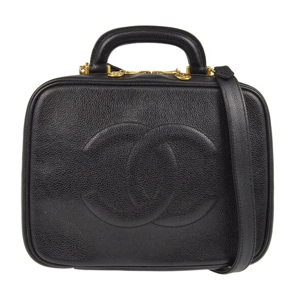 Chanel Black Calfskin Timeless Lunch Box Vanity 24 2way Handbag XX50003 - Picture 1 of 8